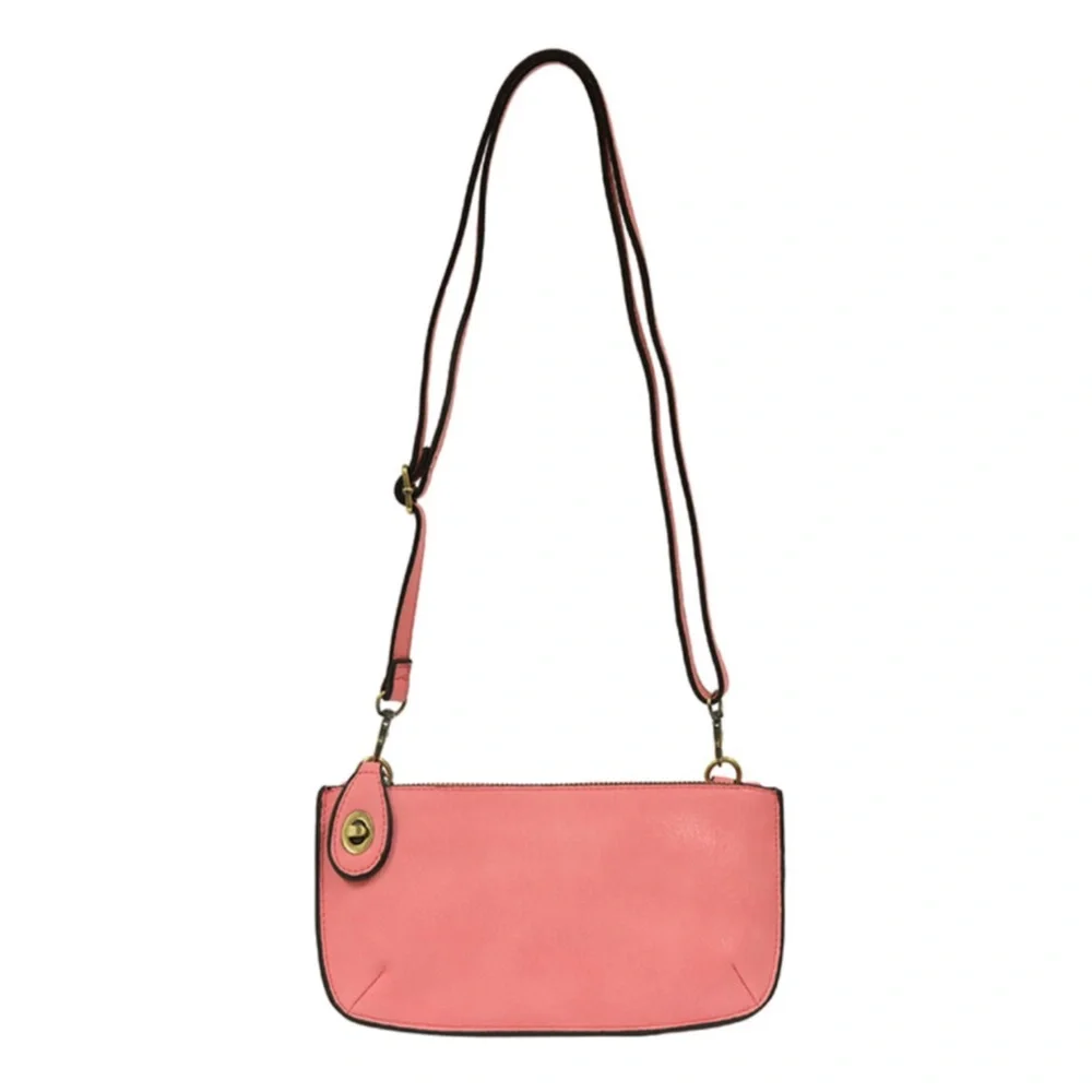 New! Joy Susan Vegan Leather Mini Crossbody Wristlet Clutch Pink Women's Bag
